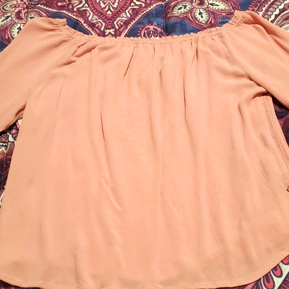 Pink off the shoulders top